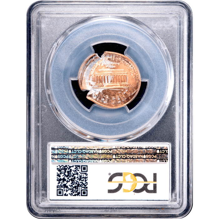 2000 Lincoln Cent (1c) Error - Double Struck 10 Percent Off-Center Reverse Slab Image