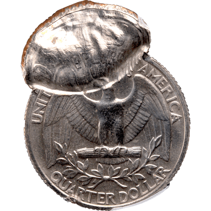 ND Washington Quarter (25c) Error - Double Struck 80 Pct Off-Center Reverse Image