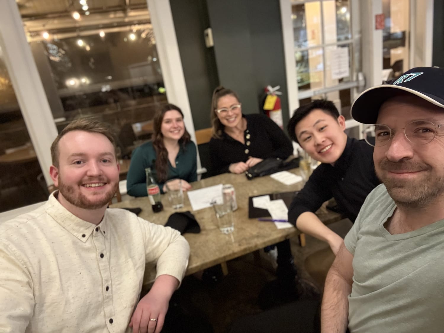 The Rarity7 crew unwinding after a busy day on the bourse