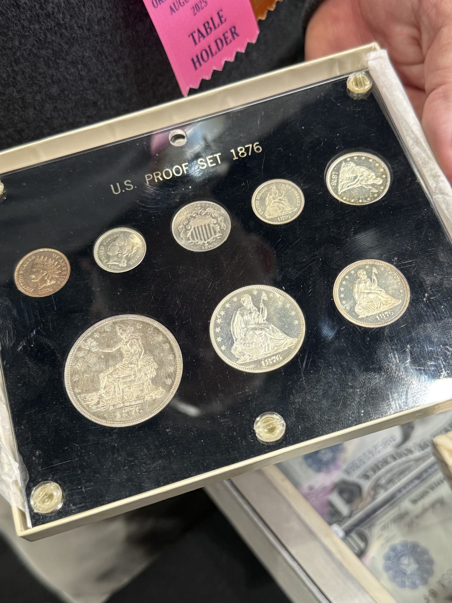 A full 1876 Proof Set, raw