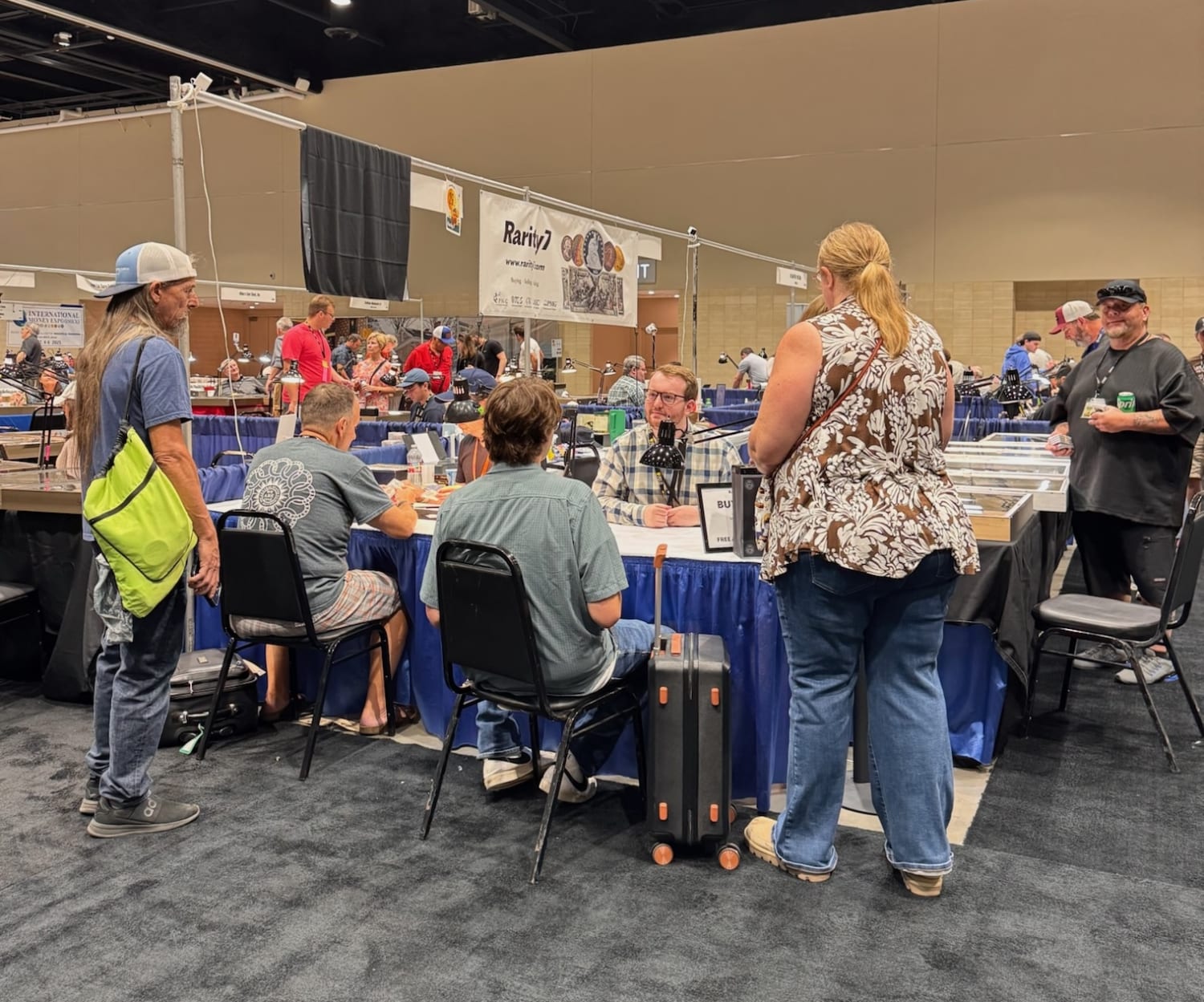 The booth in its natural state: busy