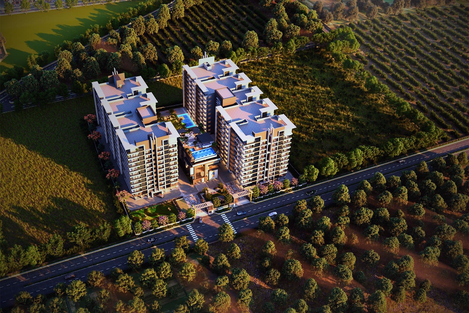 Landscaped Courtyard & Shaded Walking Track