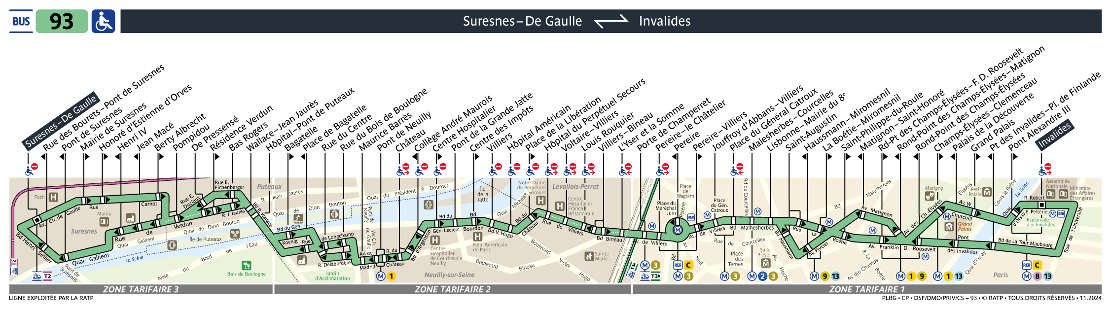 Bus Ligne 93 : plan, arrêts et horaires en temps réel | Bonjour RATP