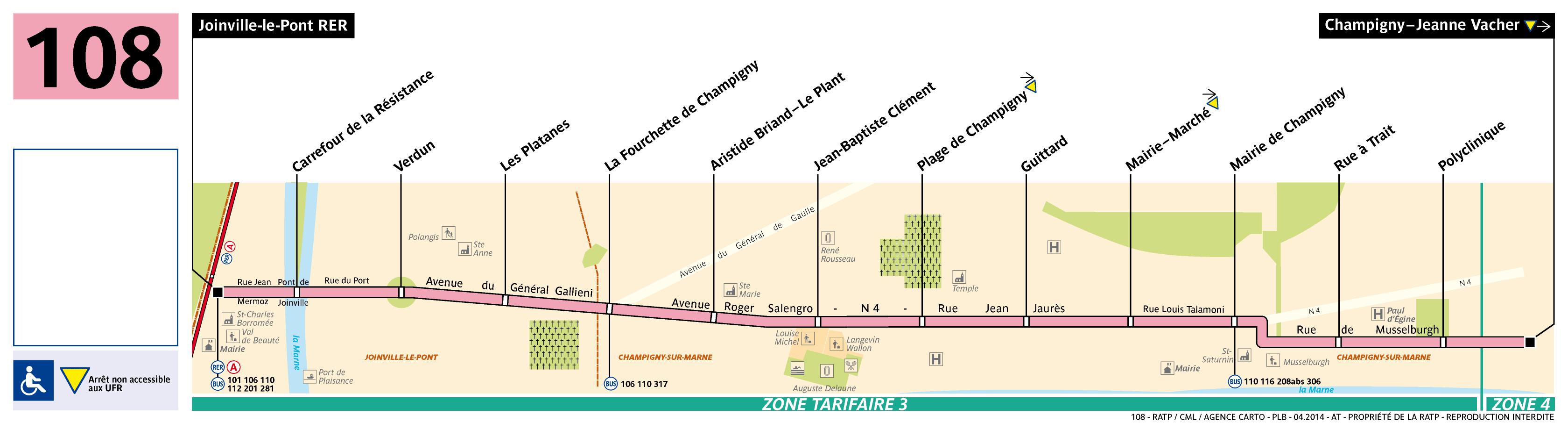 Bus Ligne 108 plan, arrêts et horaires en temps réel Bonjour RATP