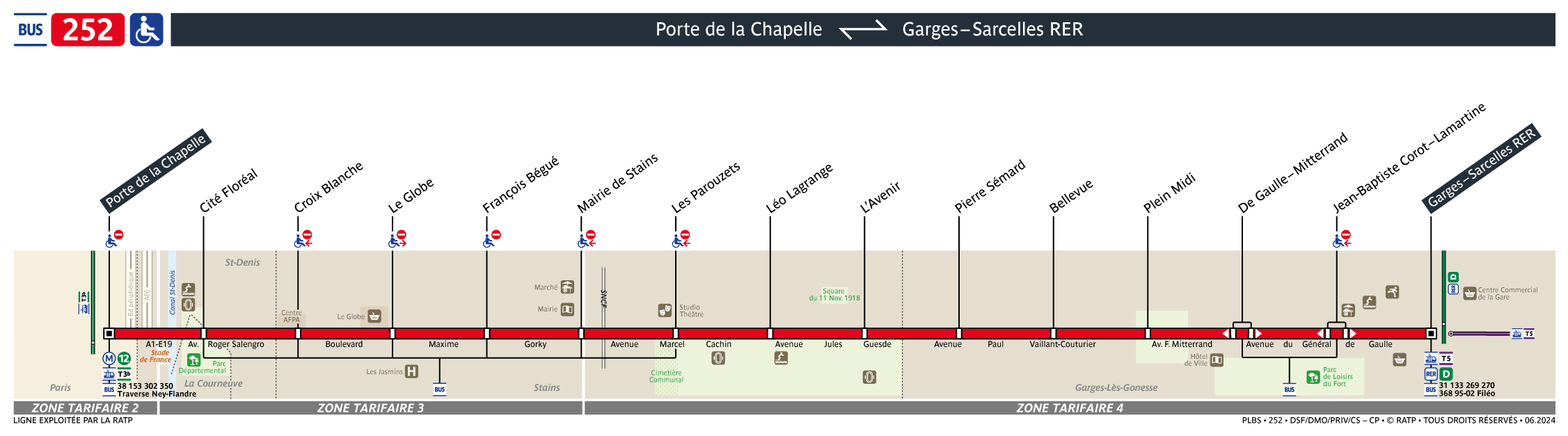 Bus Line 252: map, stops, and real-time schedules | Bonjour RATP