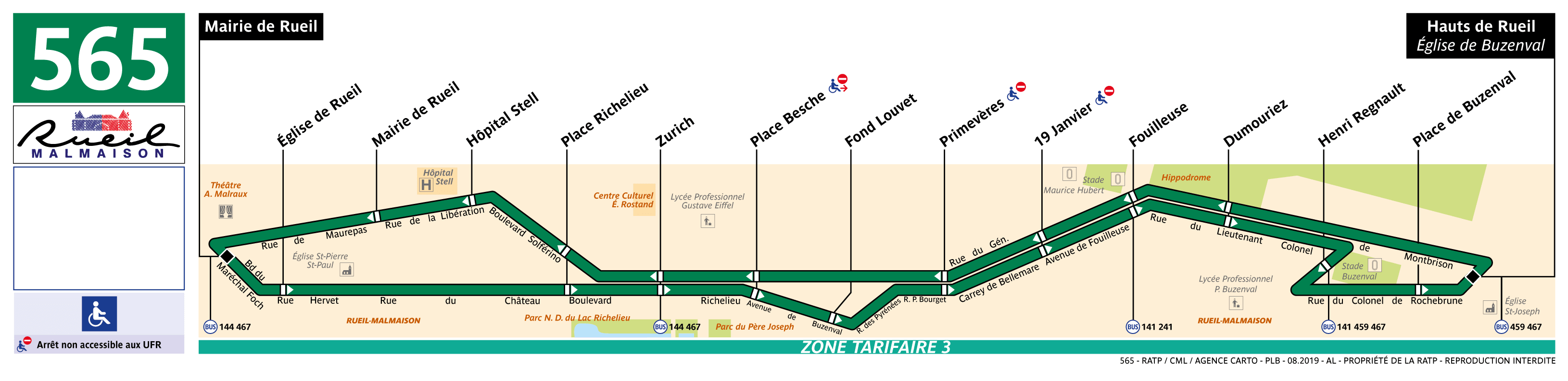 Bus Ligne 565 : plan, arrêts et horaires en temps réel | Bonjour RATP