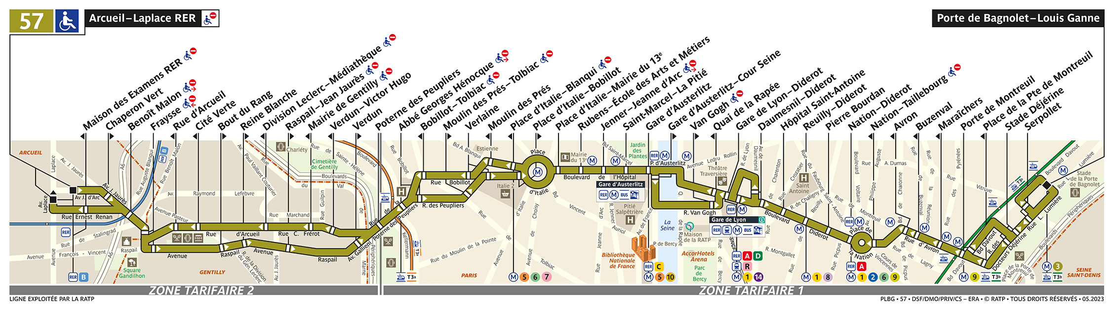Bus Ligne 57 : plan, arrêts et horaires en temps réel | Bonjour RATP