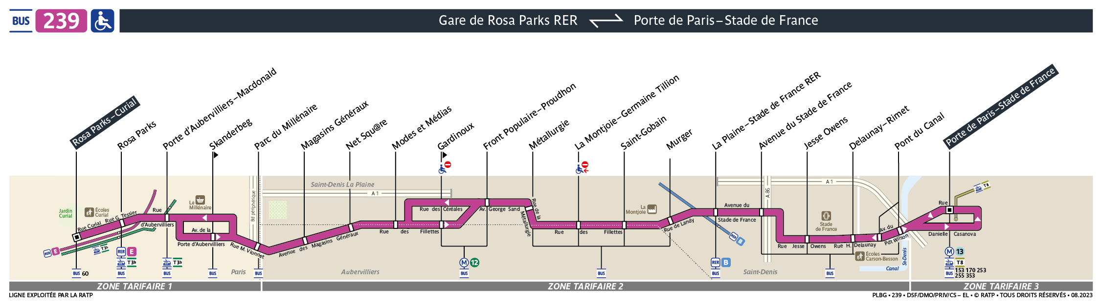 Bus Ligne 239 : plan, arrêts et horaires en temps réel | Bonjour RATP