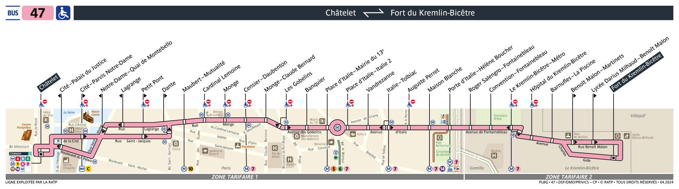 Bus Line 47: map, stops, and real-time schedules | Bonjour RATP