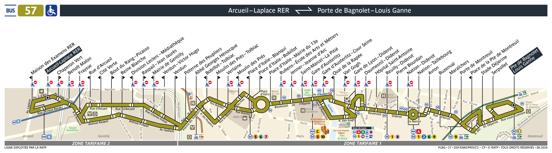 Bus Ligne 57 : plan, arrêts et horaires en temps réel | Bonjour RATP