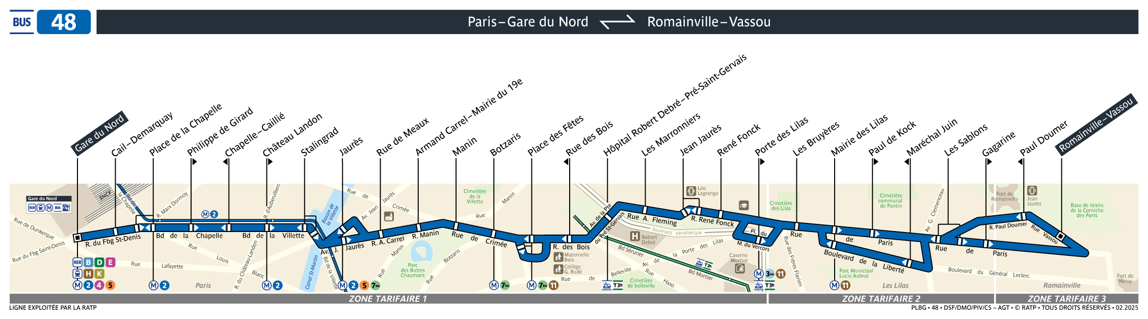 Bus Ligne 48 : plan, arrêts et horaires en temps réel | Bonjour RATP