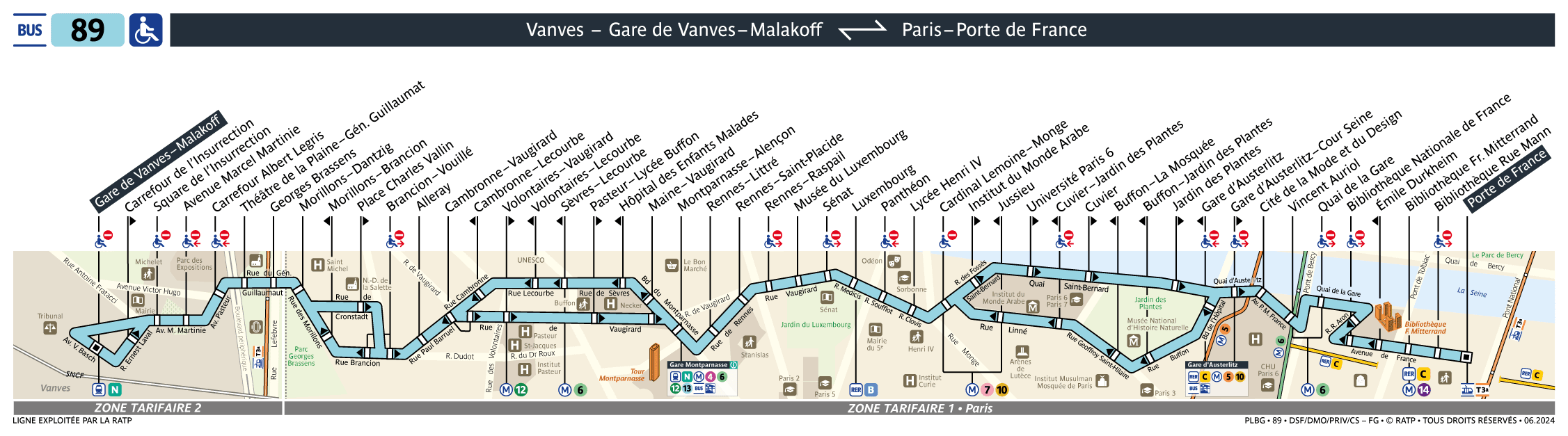 Bus Ligne 89 : plan, arrêts et horaires en temps réel | Bonjour RATP