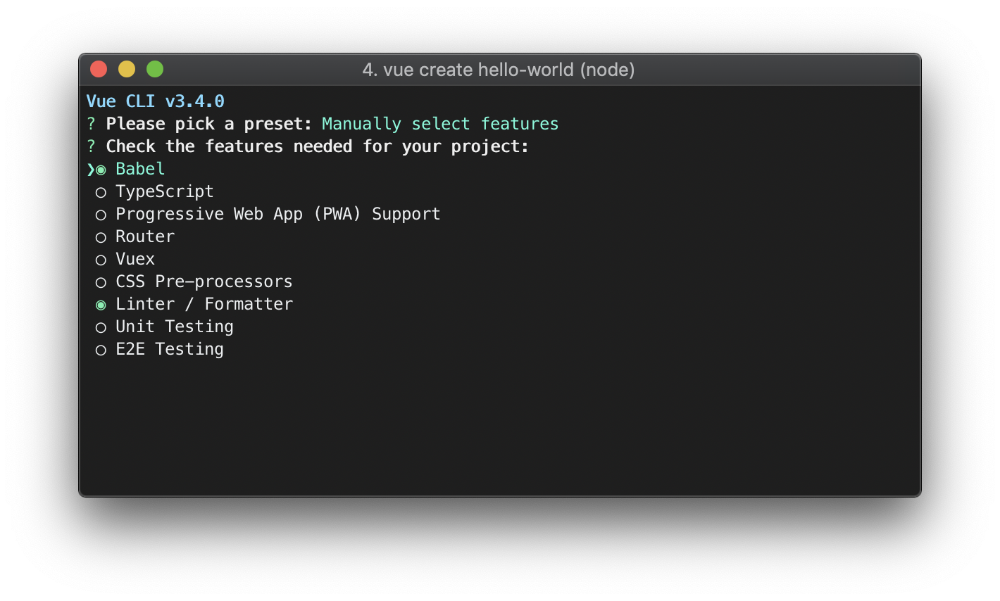 cli select features