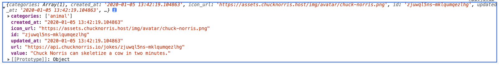 returned joke from api