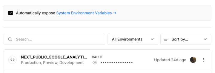 Vercel Environment Variables