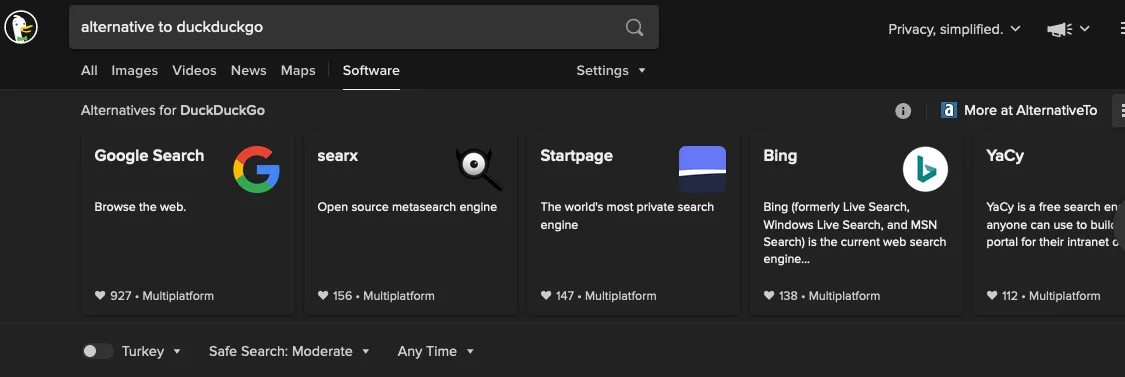 Alternate DuckDuckGo