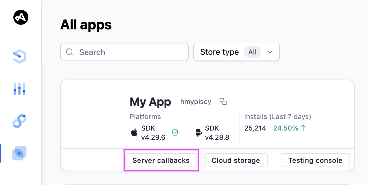 Go to server callback in Adjust