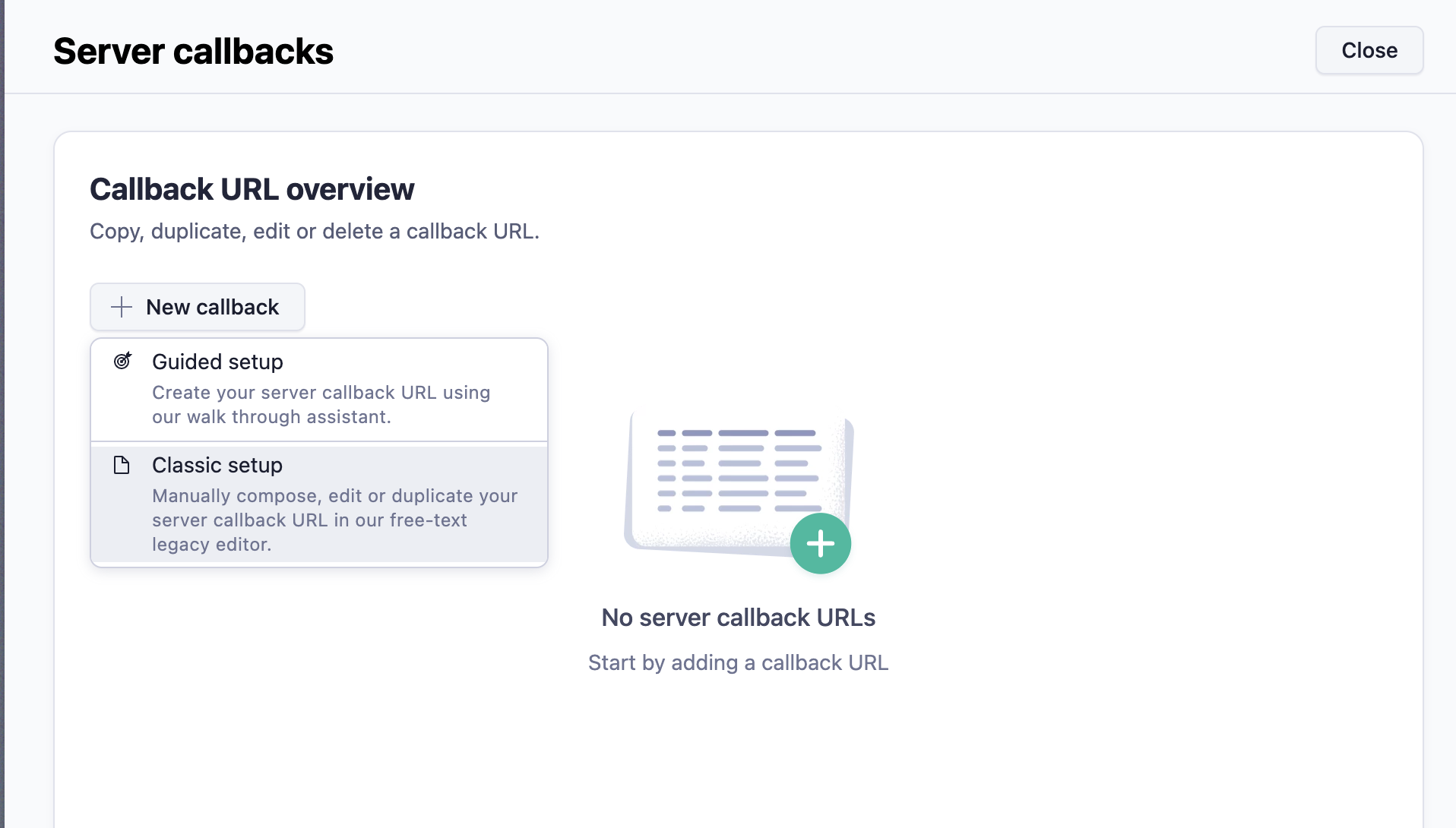 Create new callback URL in Adjust