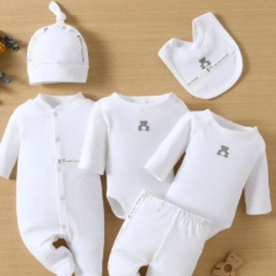 6pcs Clothing Set for Infants, a Newborn Outfit Including Long-Sleeve Onesies And Pants,