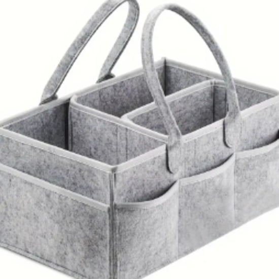 Mommy Diaper Bag with Multiple Pockets, Felt Storage Organizer, Foldable Travel Diaper Bag