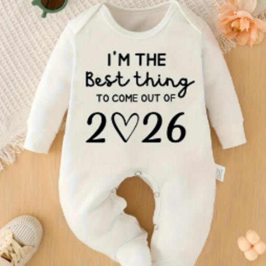 2026's Best Thing: New Alphabet Pattern Cute Spring/Autumn Baby Princess Bodysuit with Footed Romper