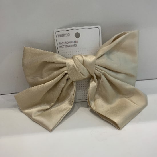Solid color big bow hair clip( beige)
