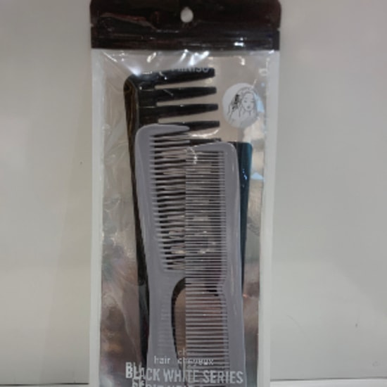 Classic black white series hair comb set (4pcs)