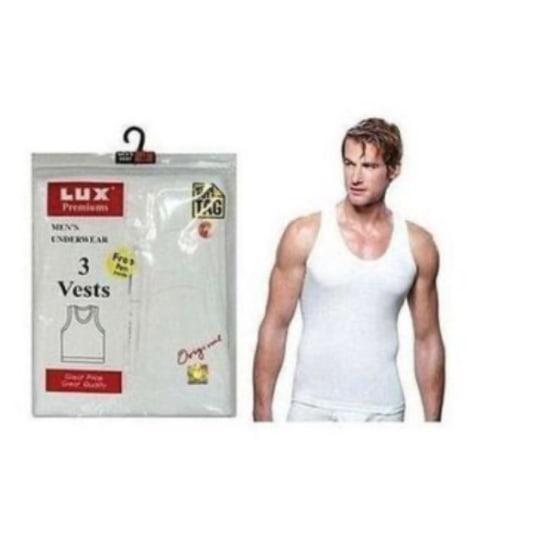 Lux Men's White Singlets 3 In 1