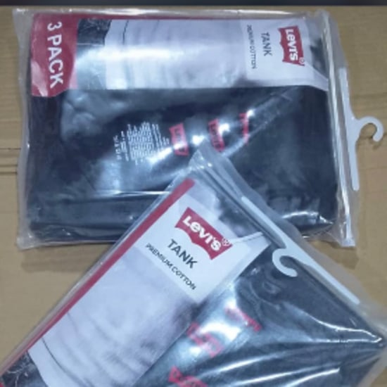 All black Levi’s Tank premium cotton 3 in 1 singlet