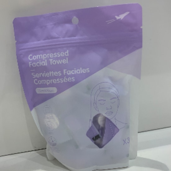 Compressed facial towel