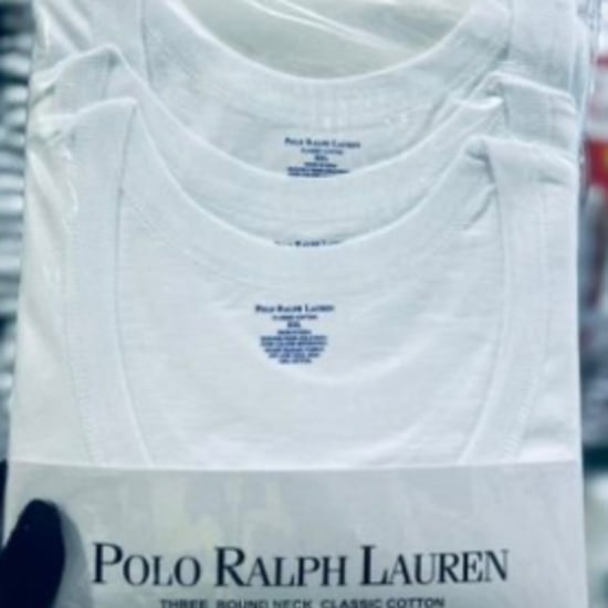 Original Plain white Polo Ralph Lauren Quality 3 in 1 Men's Round Neck Vest