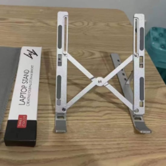 Adjustable Aluminum Laptop Stand - 7-Level Height, Foldable & Portable Design For 8-16" Laptops, Tablet, Phone Enhanced Ventilation & Heat