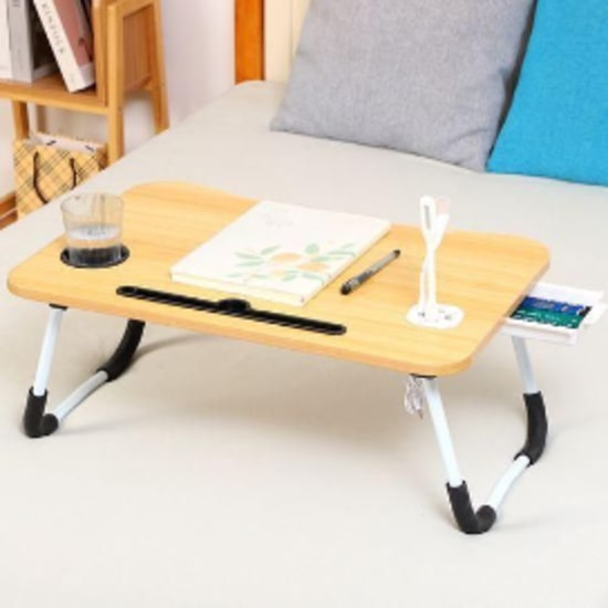 Foldable Bed Desk Bedroom Laptop Study Table With Tray