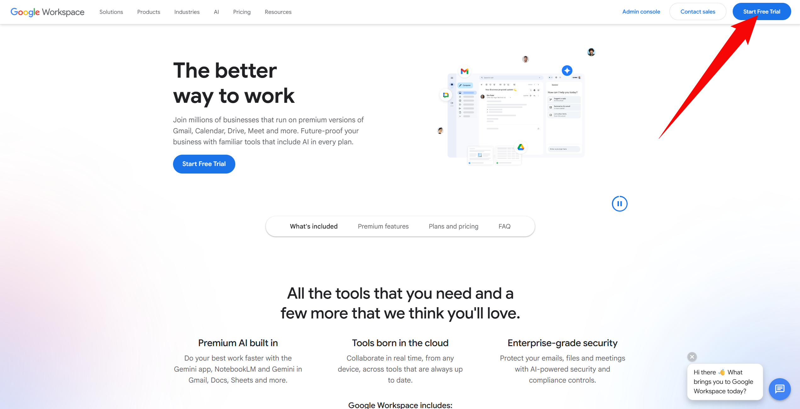 Start your 14-day free trial on Google Workspace