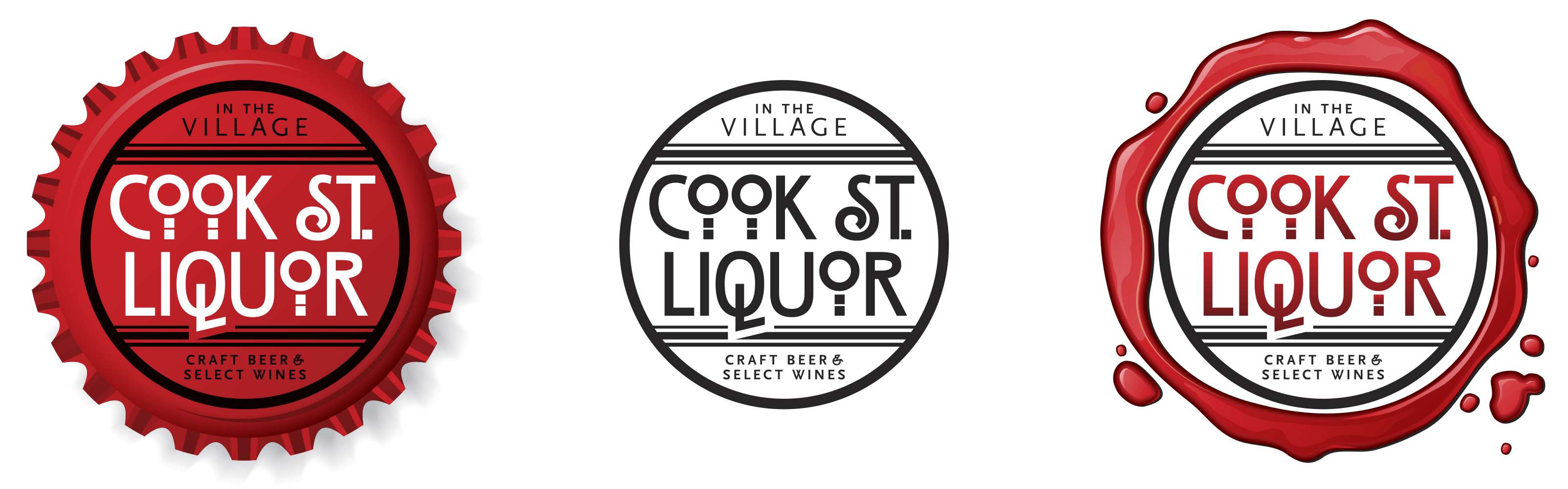 Cook Street Liquor logo family