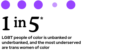 1 in 5 LGBT people of color is unbanked or underbanked, and the most underserved are trans women of color