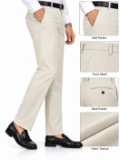 Eterian Lifestyle Premium Straight Fit Formal Trousers – Cream