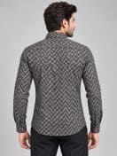Eterian Premium Geometric Print Shirt – Charcoal Black