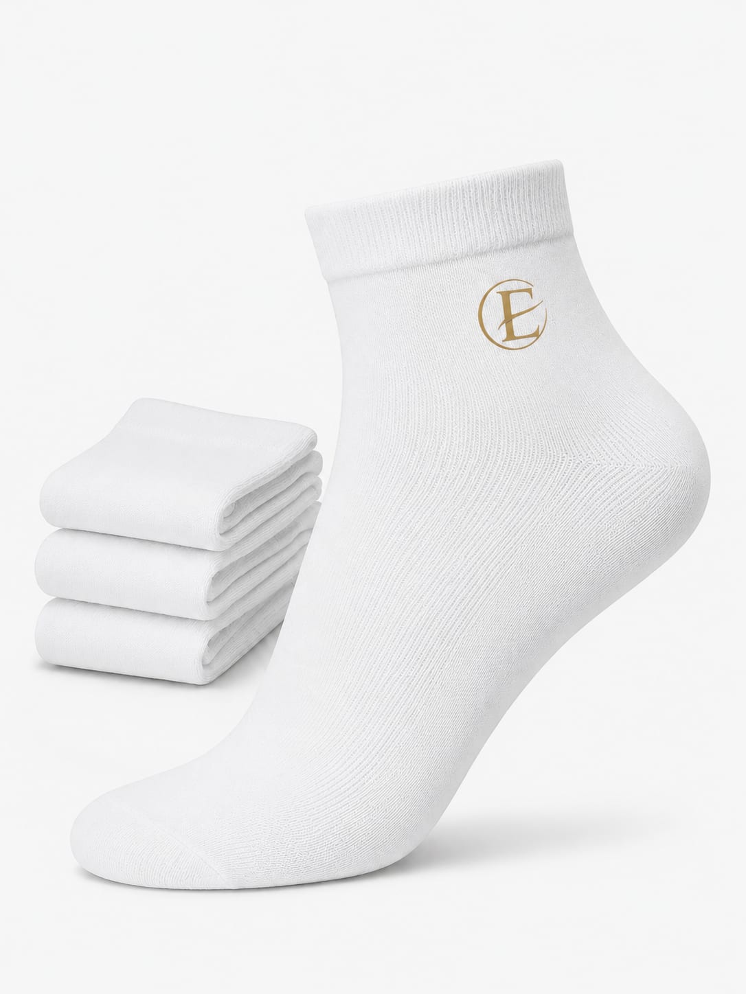 ETERIAN Premium Cotton Ankle Socks – White