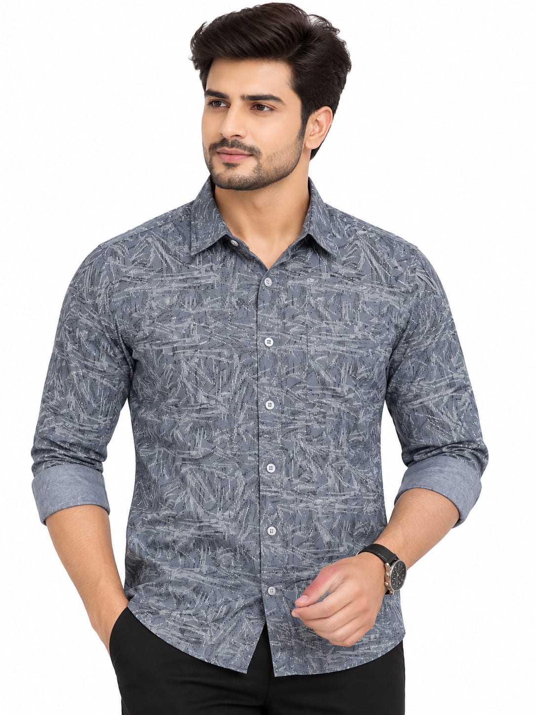 ETERIAN Premium Abstract Printed Formal Shirt