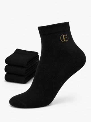 ETERIAN Premium Cotton Ankle Socks – Black 