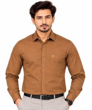 ETERIAN Caramel Brown Premium Formal Shirt