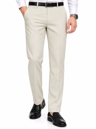 Eterian Lifestyle Premium Straight Fit Formal Trousers – Cream