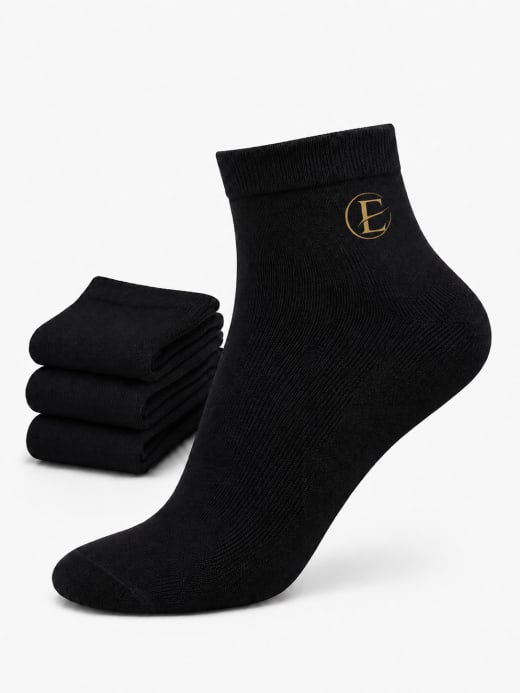 ETERIAN Premium Cotton Ankle Socks – Black 