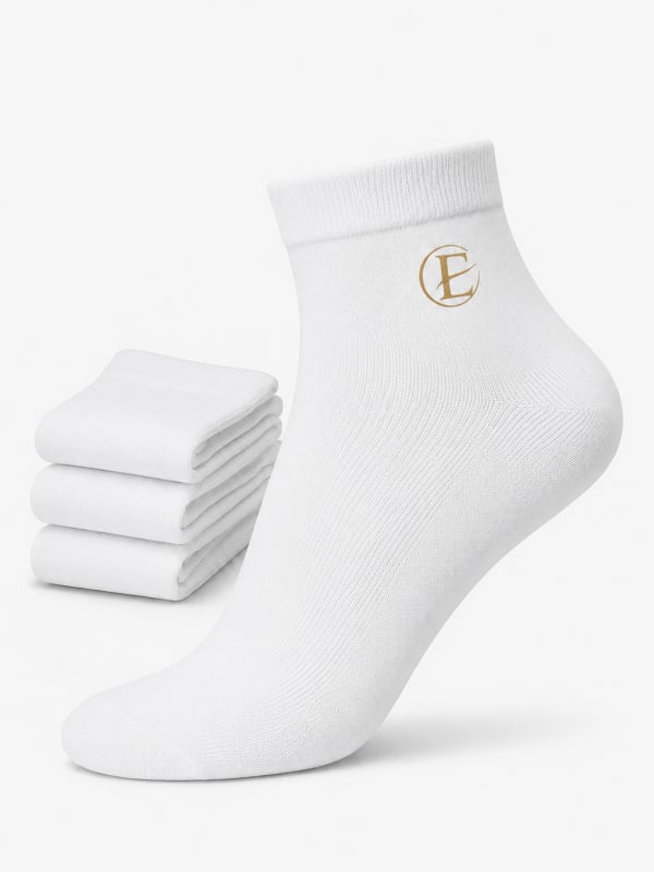 ETERIAN Premium Cotton Ankle Socks – White