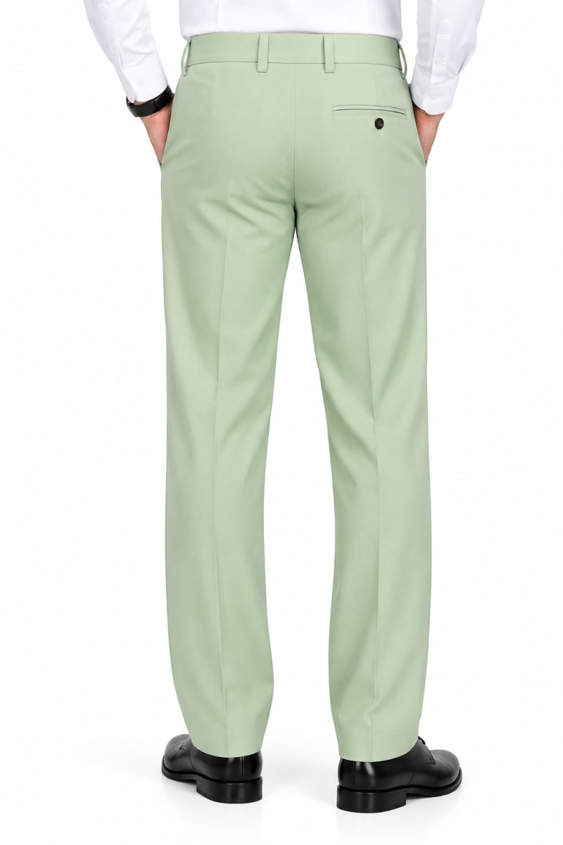ETERIAN Premium Straight Fit Formal Trousers – Soft Mint Green