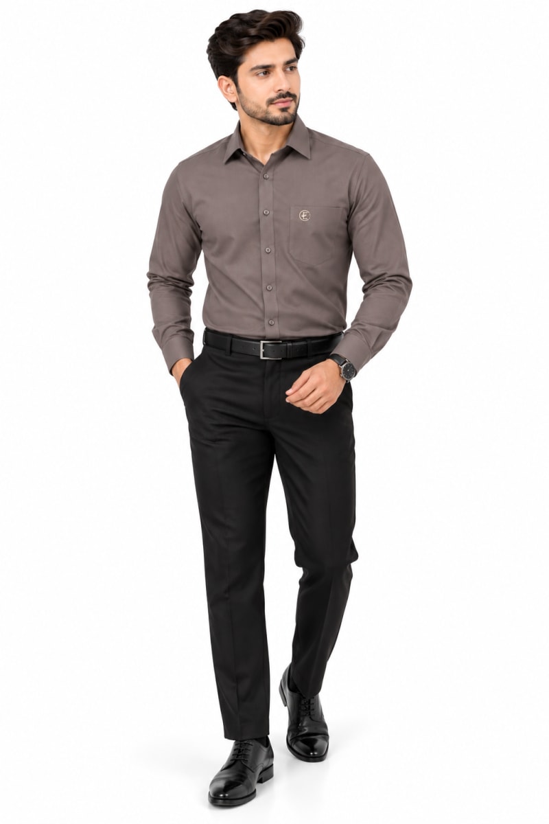 ETERIAN Mocha Brown Premium Formal Shirt
