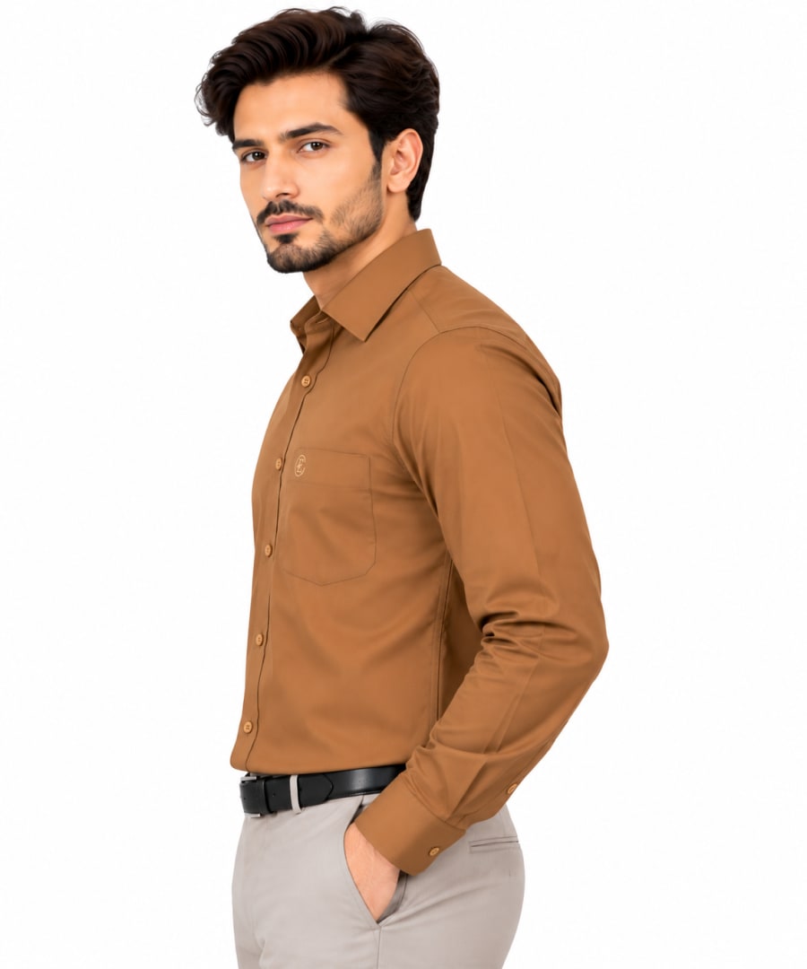 ETERIAN Caramel Brown Premium Formal Shirt