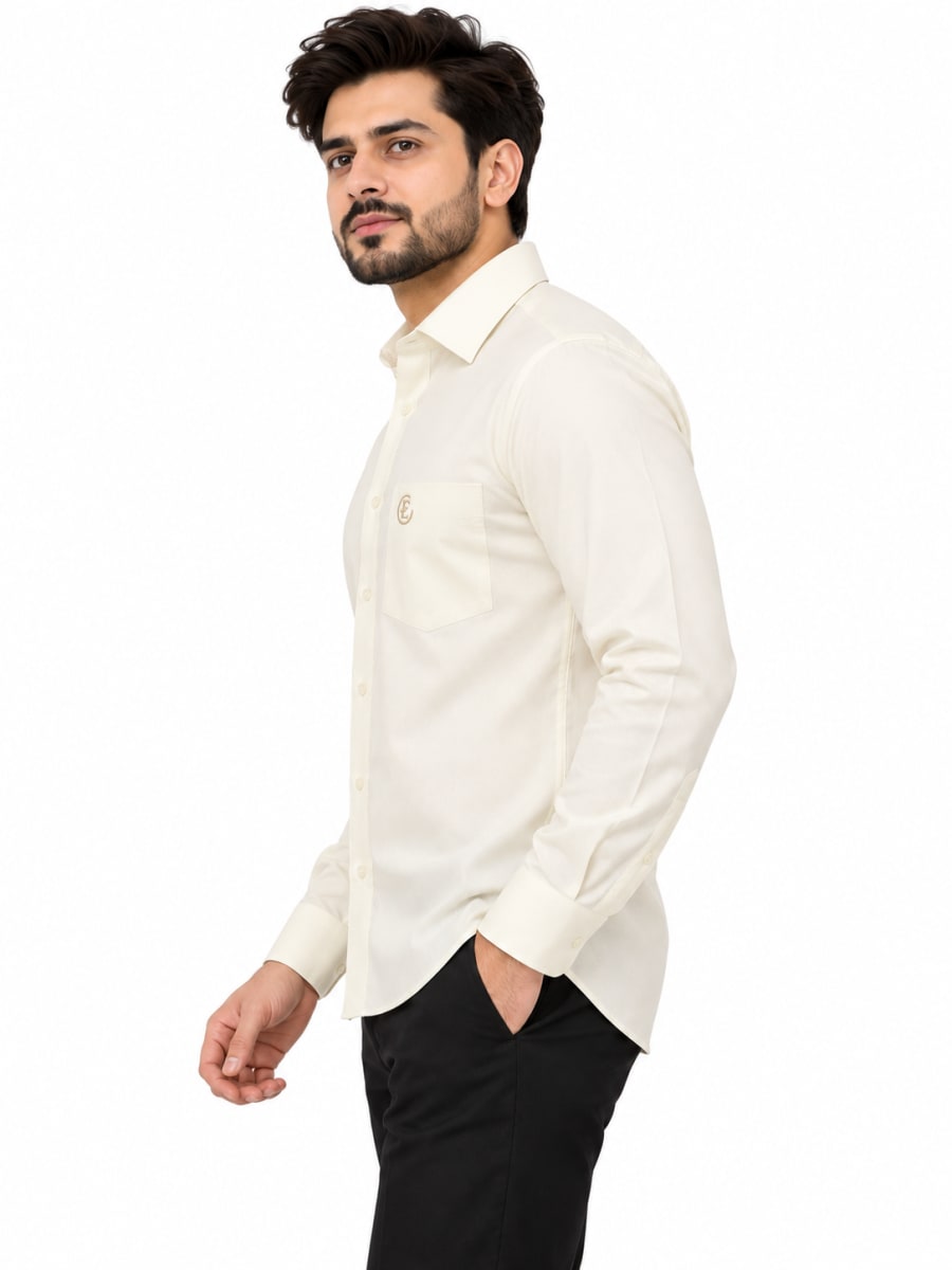 ETERIAN Ivory Cream Premium Formal Shirt