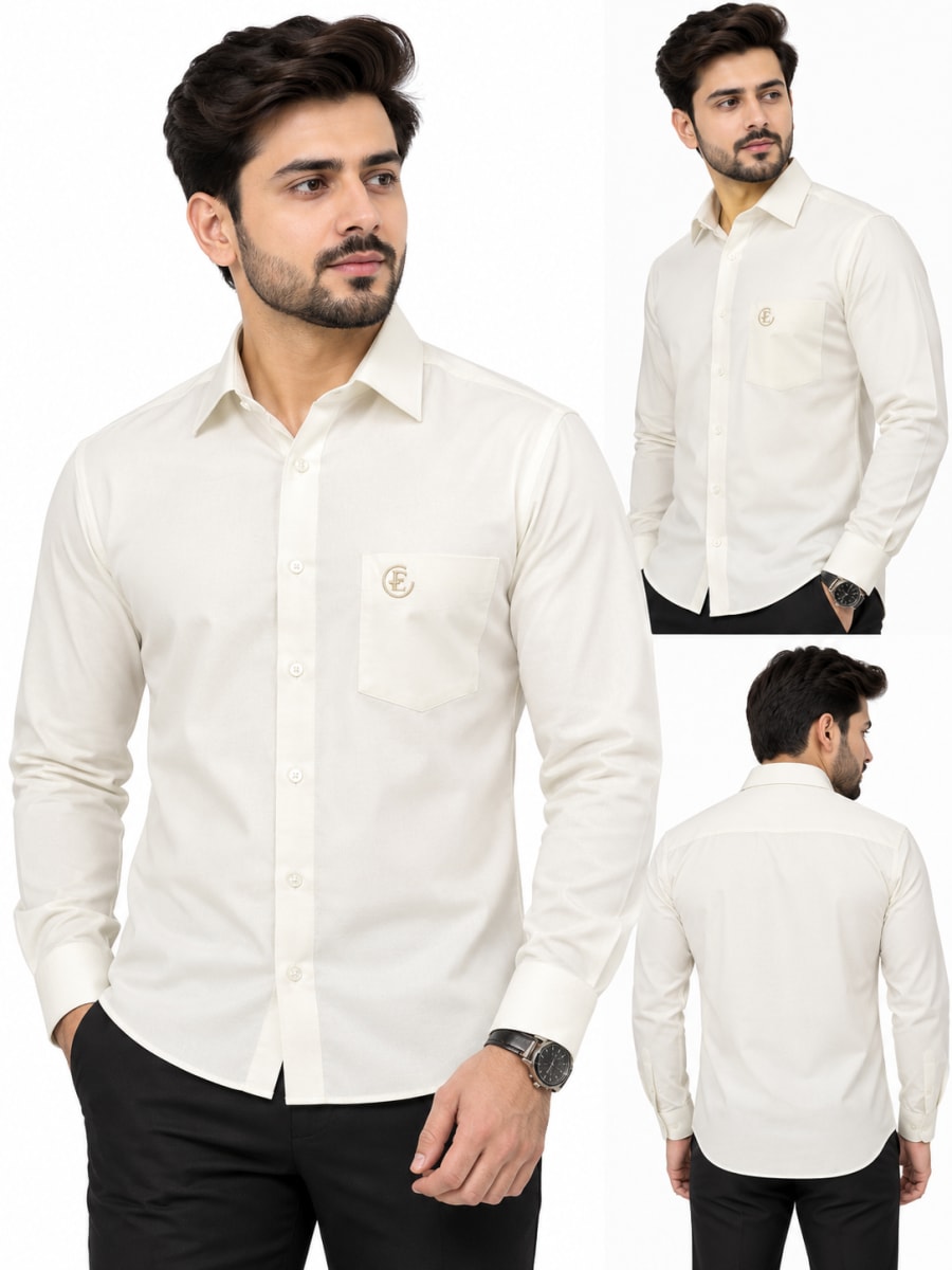 ETERIAN Ivory Cream Premium Formal Shirt